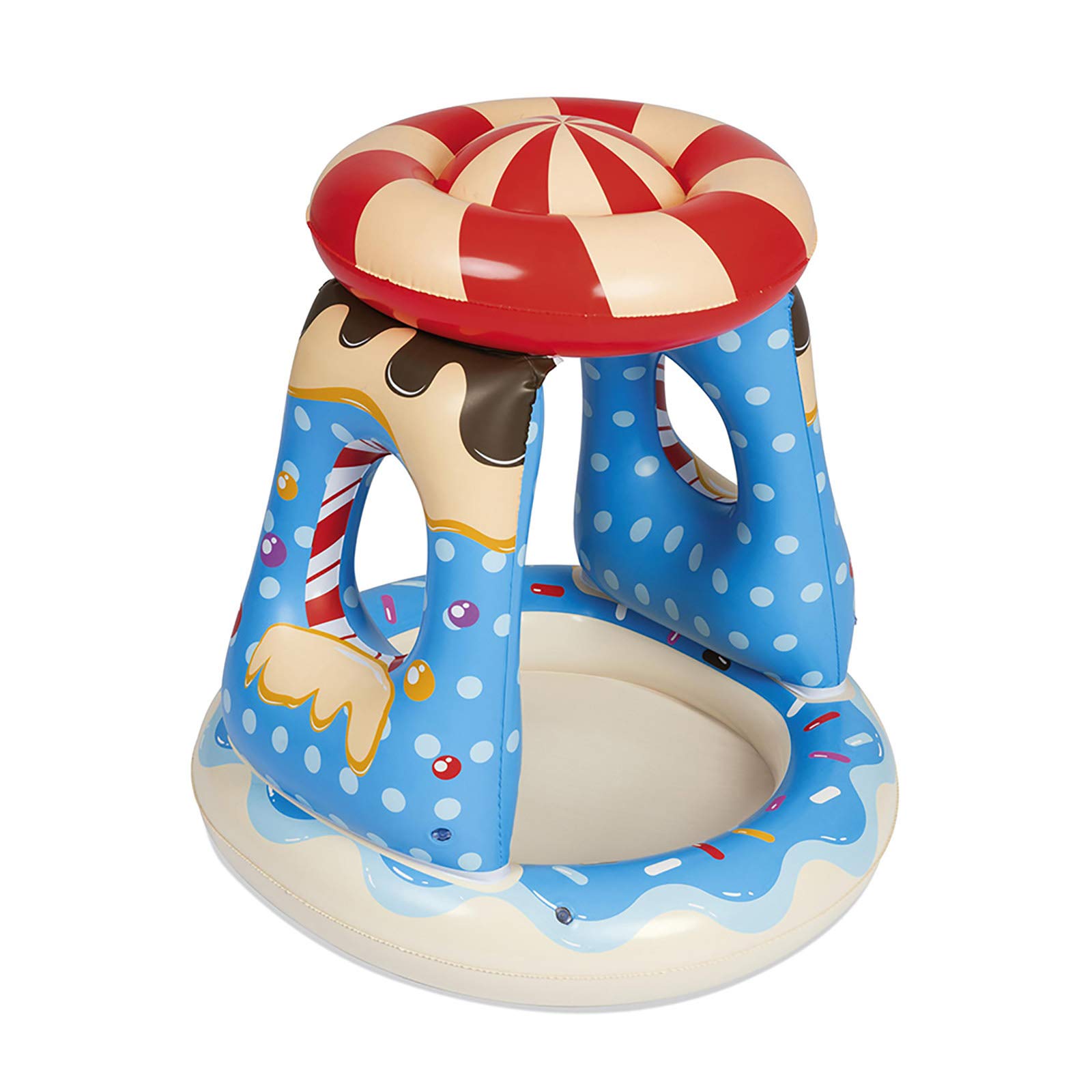 Bestway 52270-19 Candyville Toddler Inflatable Paddling Pool with Sunshade, 91 x 91 x 89cm