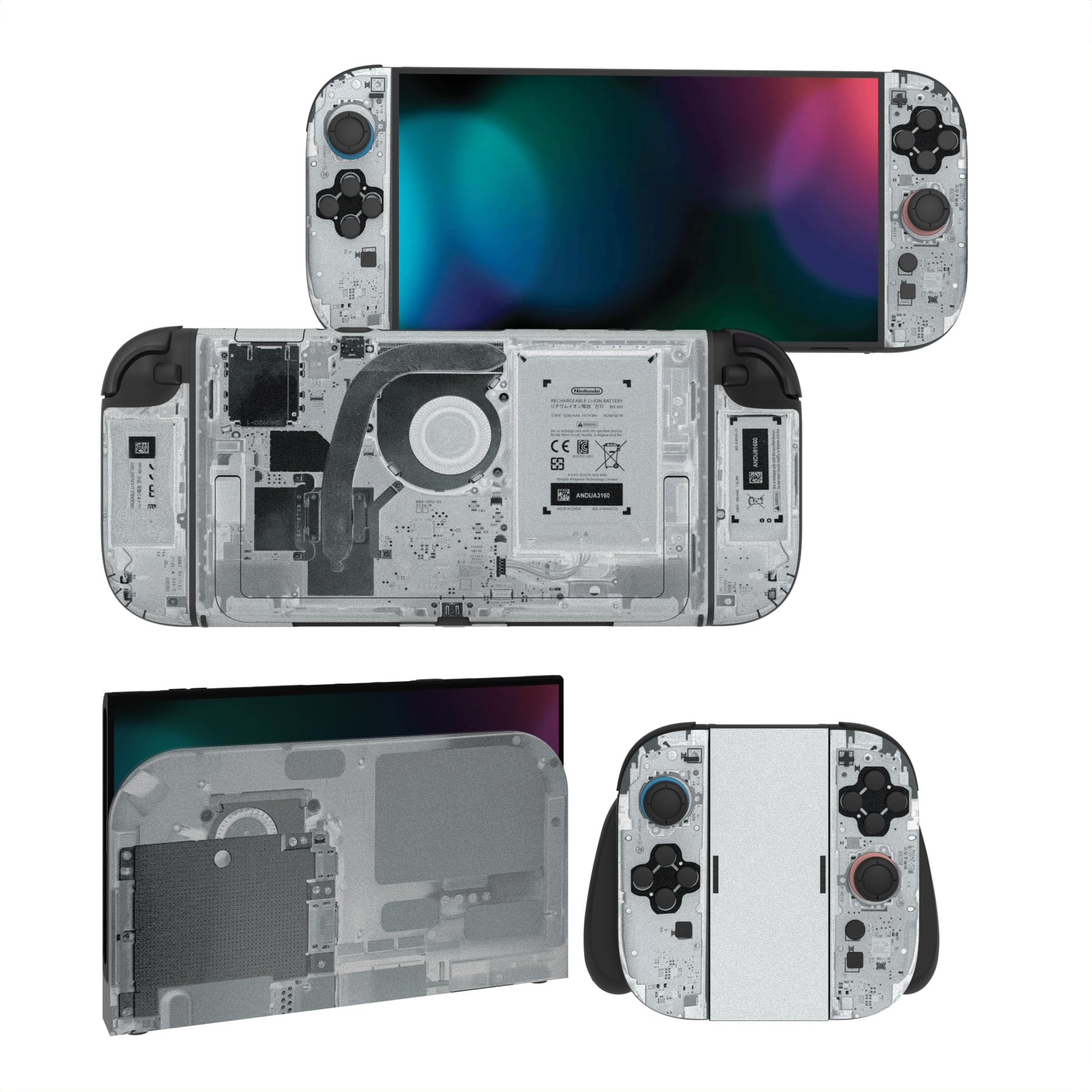 PlayVital for Nintendo Switch 2 Skin Full Set (2-Pack) - Protective Vinyl Decal Stickers for Switch 2 Console, Joycons, Handle Grips & Dock | No Residue, Anti-Scratch - X Tear Down