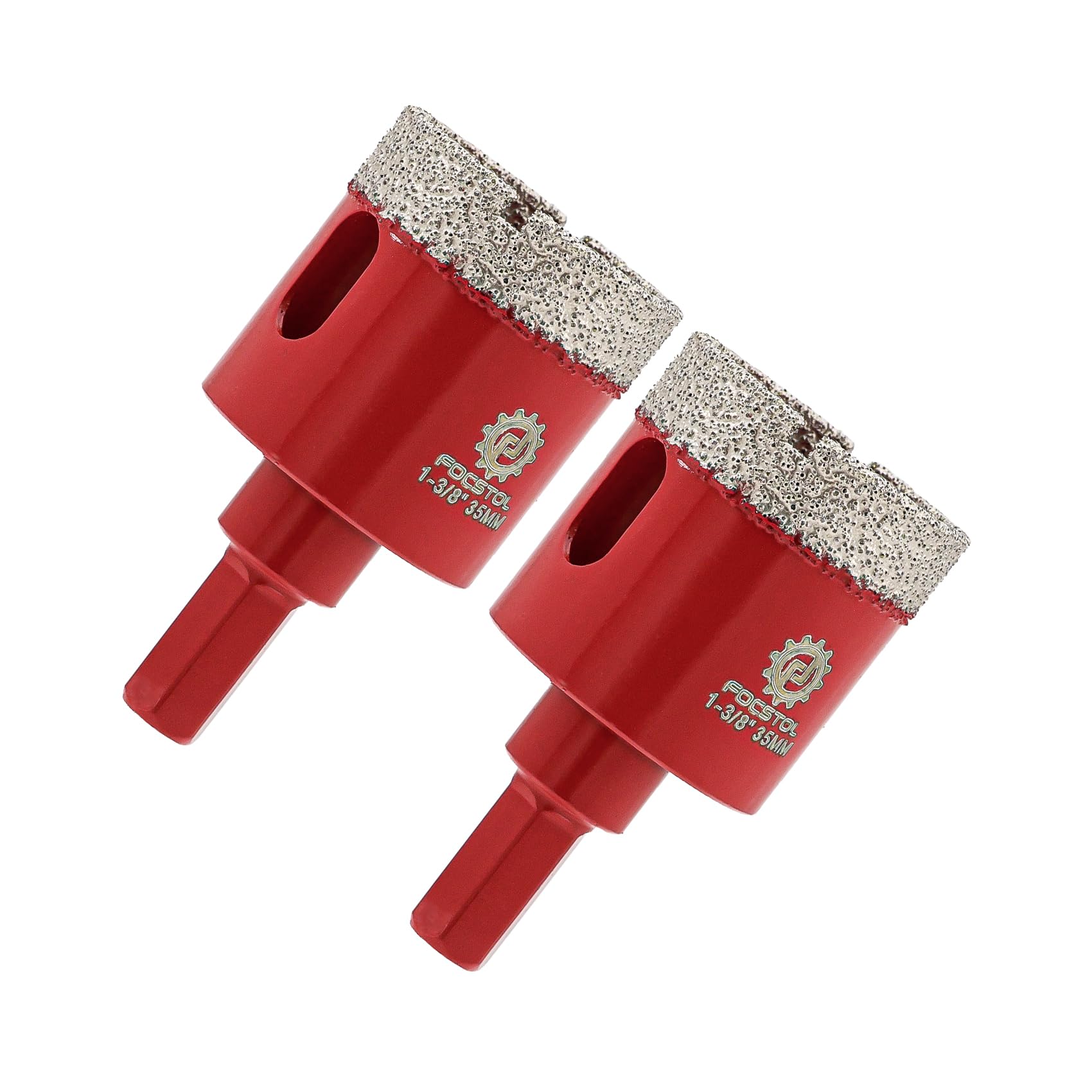 Diamond Core Drill Bit 35mm - FOCSTOL 2pcs Diamond Hole Saw with Hex Shank for Porcelain Tile Ceramic Granite Marble