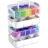 CraftGenes Craft Storage Organizer, 4-Tier Box with 20 Dividers | 2 removable trays and a clear portable case for beads, sewing supplies, scrapbooking tools, and small craft items