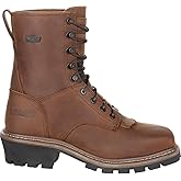 ROCKY Square Toe Logger Composite Toe Waterproof Work Boot, Dark Brown, Size 9(M)