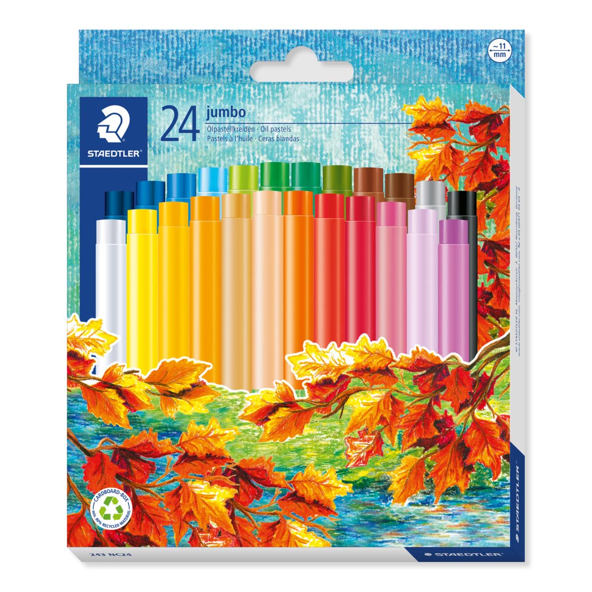 STAEDTLER 243 NC24 Noris Jumbo Oil Pastel 11mm - Assorted Colours (Pack of 24)