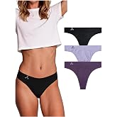 Balanced Tech Moisture Wicking Underwear for Women, Seamless Workout Thongs Quick Dry Travel Thong Panties