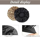 SWEET VIEW Silk Bonnet Silk Hair Wrap Sleeping Cap Black Leopard Print 2 Pack view 3