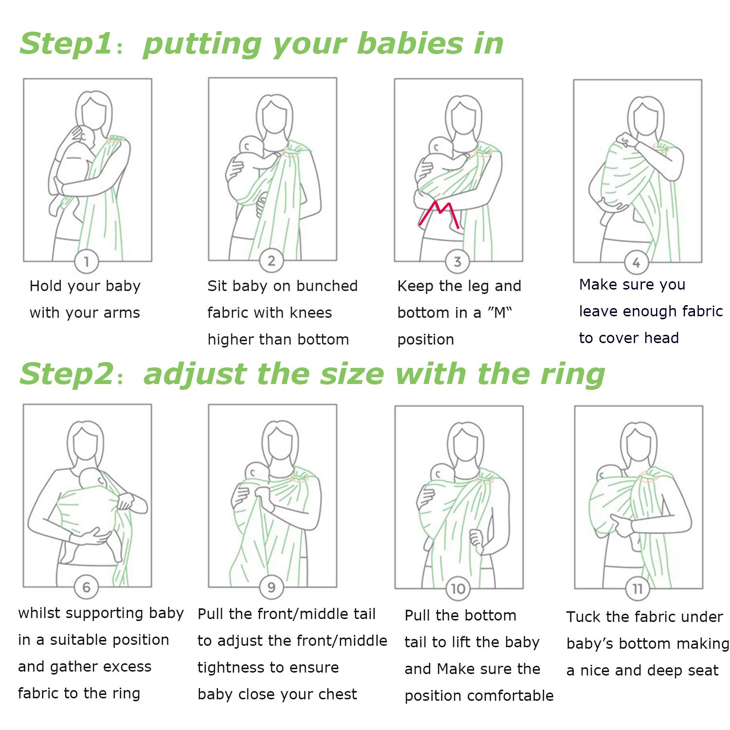 baby wrap ergo carrier sling by sleepy wrap