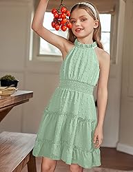 Arshiner Girls Summer Dress Formal Cold Shoulder