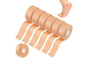 Tondiamo 6 Rolls Blister Prevention Tape Adhesive Pad Toe Tape Anti-wear Heel Pad Foam Waterproof Bandage Patch for Point Shoe Hand Foot Heel Toe Skin Chafing Protector(1 Inch X 4.92 Yards)
