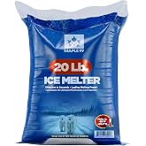 Ice Melt Safer for Concrete, 20 lb Bag Snow Salt, Sidewalk &amp; Driveway Salt