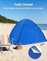 Glymnis Pop Up Beach Tent 1-2 Person UV Protection 185x140x115cm view 3