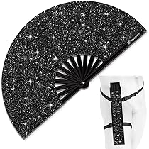 Black Silk Folding Hand Fan | 8.25 Inch Translucent Silk Blend Fabric & Bamboo | Classic Cooling Fan For Warm Days