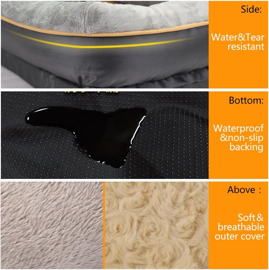 JOYELF X-Large Memory Foam Dog Bed, Orthopedic Dog Bed & Sofa with Removable Washable Cover Dog Sleeper for Large Dogs : Pet Supplies