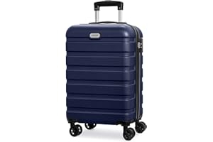 AnyZip Luggage PC ABS Hardside Lightweight Suitcase with 4 Universal Wheels TSA Lock Carry-On 20 Inch Dark Blue