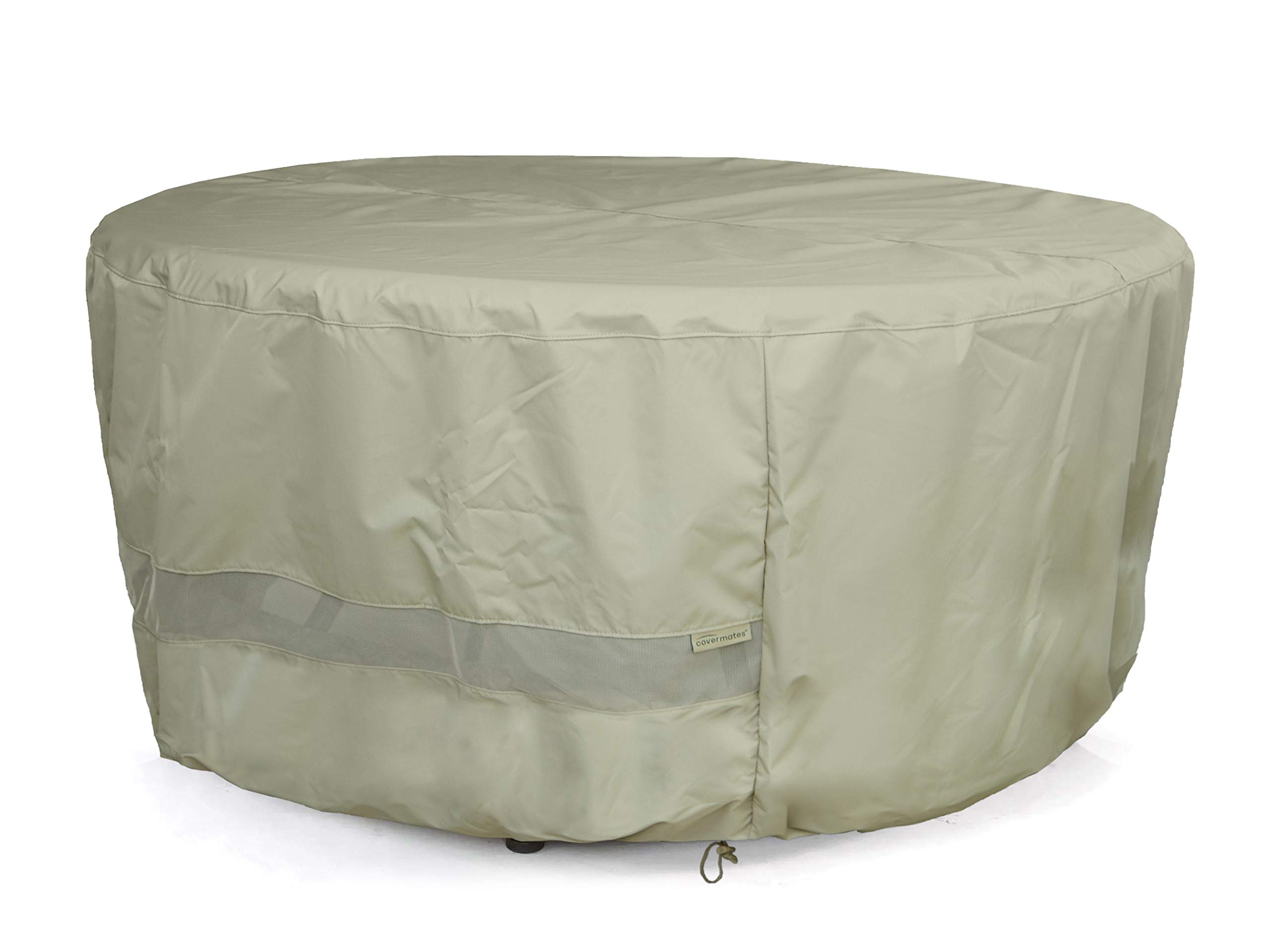 CovermatesRound Accent Table Cover - Patio Outdoor Furniture Cover, Water Resistant Outdoor Ottoman/Side Table Cover, Elite 300D Polyester, 36DIAMETER x 25H, Khaki