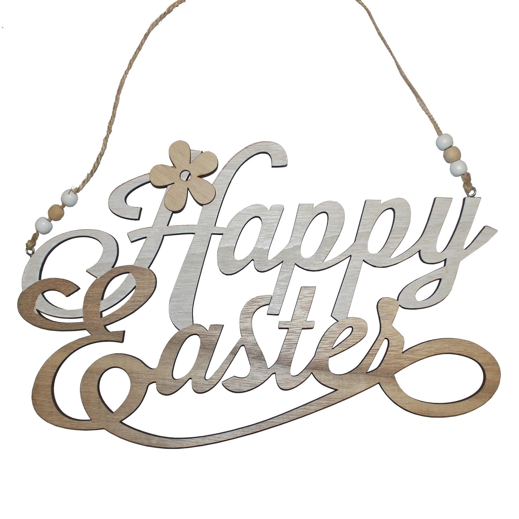 Easter Art Deco Decorations, Room Ornament - 30cm Happy Easter Hanging Sign 7202