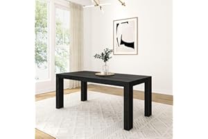 Modern Rectangular Dining Table (72in / 1830mm), Black Wirebrush