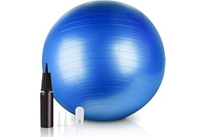 Exercise Ball, Anti-Burst Yoga Ball with Air Pump, 65-75cm Anti-Slip Balance & Stability Ball for Pilates, Balance, Workout, 