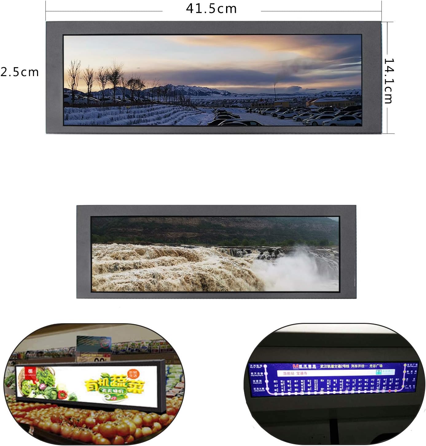 VSDISPLAY Portable Gaming Monitor with Speaker,14.9 inch LTA149B780F 1280x390 TFT LCD Screen and VGA DVI Controller Board,for Marquee Monitor/Cabinet - Image 5