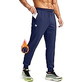 G Gradual Men's Fleece Joggers with Zipper Pockets Winter Warm Pants Water Resistant Athletic Workout Gym Sweatpants for Men