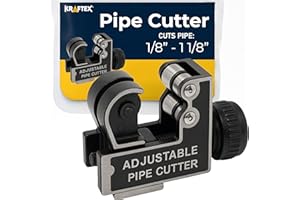 KRAFTEX Pipe Cutter [1/8" - 1 1/8"] Tube Cutter Tool for Copper Pipe, Stainless Steel Tubing, Metal, Plastic, Brass - Copper Pipe Cutter - Compact & Tight Space Rigid Tubing Cutter Set for Plumbing