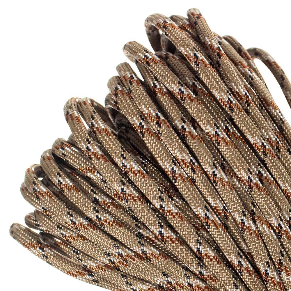 PARACORD PLANET 25 feet Mil-Spec Commercial Grade 550lb Type III Nylon Paracord Desert Camo