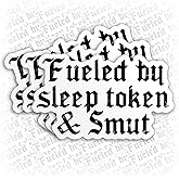 (3Pcs) Fueled by Sleep Token and Smut Sticker Bookish Reading Dark Romance Book Lover Kindle Waterproof Vinyl Sticker for Laptop Water Bottle Hard Hat Cup Cars Decals Gift for Her Him Adults 3 Inches