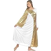 Danzcue Womens Asymmetrical Bell Sleeve Dance Dress