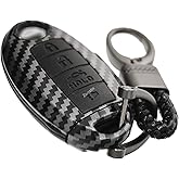2-Layers Hybrid Carbon Key Fob Cover Case Protector for Nissan Titan Frontier SL Pro-4X Armada Rogue Maxima Altima Sentra Patrol Pathfinder GTR Z Performance