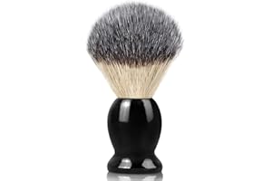 Bassion Shaving Brush Valentine Gifts for Men, Wet Shave Using Cream & Soap, Wood Handle Hair Salon Brush for Safety Shaving Razor, Straight Razor, Father's Day for Dad Boyfriend (Black)