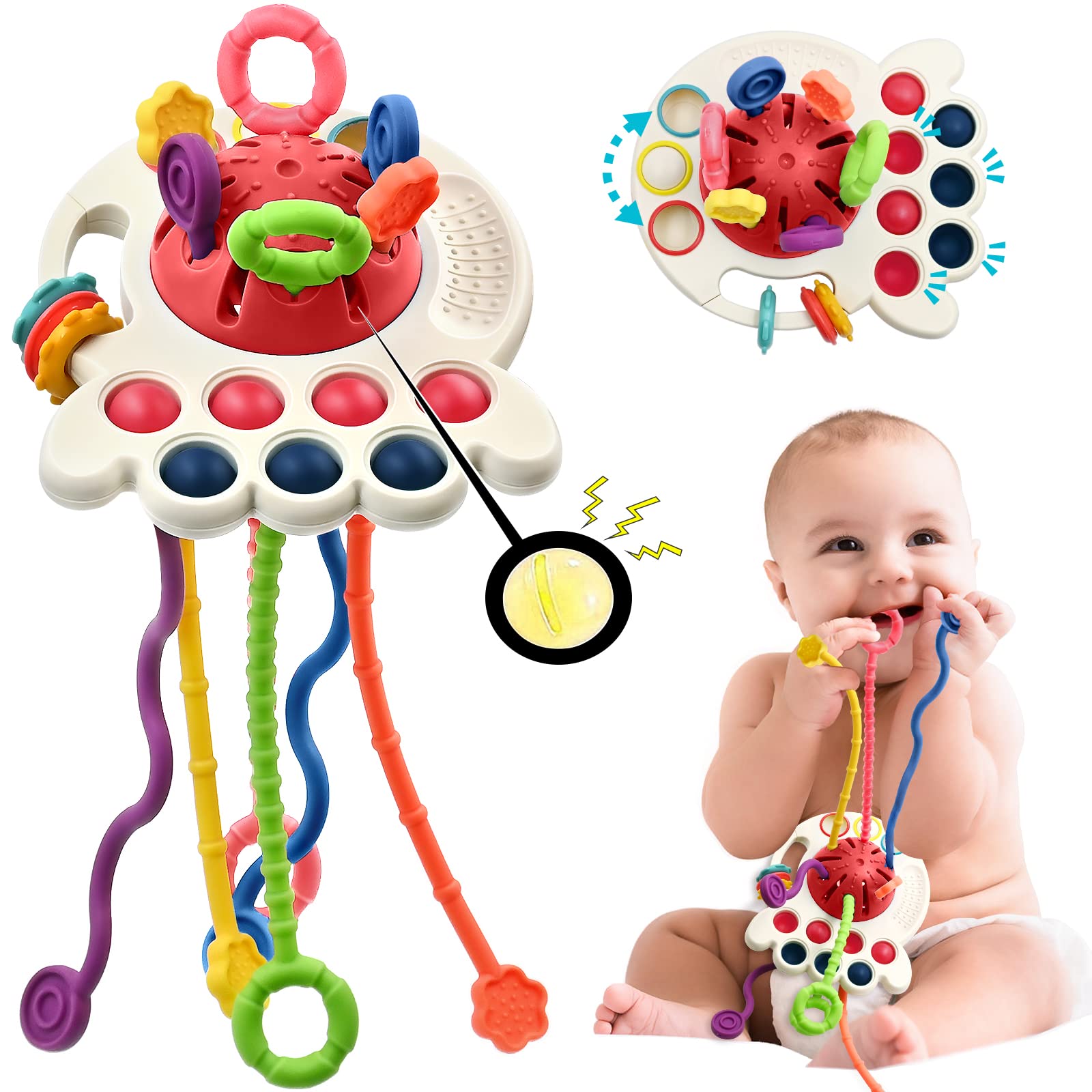 Photo 1 of AiTuiTui Sensory Toddler Travel Toys for 1 2 Year Old Boy Girl Birthday Gift, Soft Silicone Baby Teething Fidget Educational Learning Toys for Infant 6 9 12 18 Months