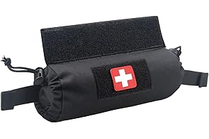 WYNEX Tactical First Aid Drop Dump Pouch, Medical Trauma Roll Up Drop Pouch EMT IFAK Sub Abdominal Carrying Bag with Hook-N-Loop for Chest Rig Vest