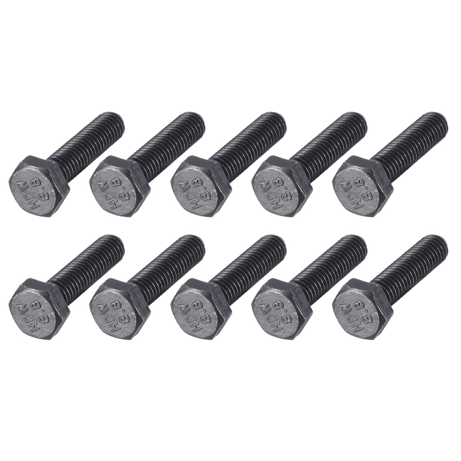 METALLIXITY Hex Bolts (M6-1x25mm) 25Pcs, 8.8 Grade Carbon Steel Fully Threaded Black Oxide, Coarse Thread UNC Hex Head Screw Bolt - for Furniture Repair