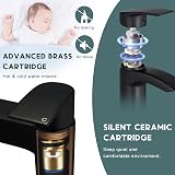 Peppermint Matte Black Waterfall Bath Basin Mixer Taps Set Deck Mount Pop-up view 3