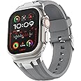 Suitisbest Sport Band for Apple Watch Ultra 2/Ultra Bands 49mm 46mm 45mm 44mm 42mm(Series 3), Wide Rugged 316L Stainless Steel Connector Durable Silicone Band for iWatch Ultra 10 9 8 7 6 5 4 3 SE