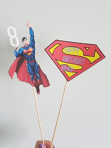 Amazon Com Superman Cake Topper With Superman Emblem And Name And