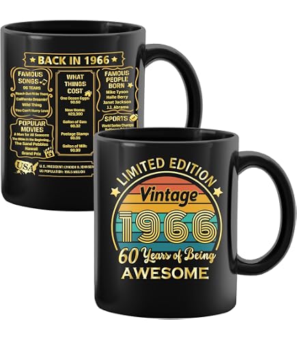 Amazon.com: AramWelfare Funny 60th Birthday Gifts for Men Mug 11oz, Gag 60  Year Old Birthday Gifts for Him, 60th Bday Gift Idea for Dad Grandpa Best  Friends, 1966 Birthday Decorations Coffee Cup (