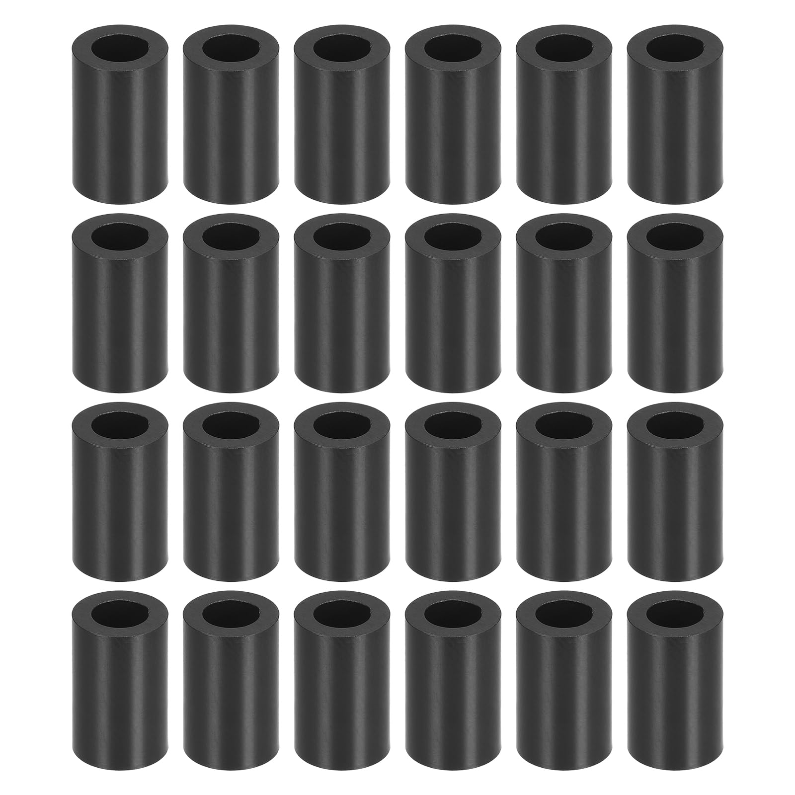 YOKIVE 100 Pcs Black Round Spacer, Unthreaded Washers with High Insulation Effect, Keep Height Consistent, Great for M4 Screws (ABS, 4.2mmx7mmx12mm)