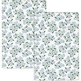 Sorktse Blue Hydrangea Floral Kitchen Towels Vintage Spring Floral Dish Towel 16×24 Inch Soft Absorbent Summer Flowers Hand Cloths for Kitchen Drying Decore Set of 2