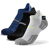 BRISIRA Coolmax Bamboo Viscose Compression Running Socks 3 Pairs Ankle Low Cut Athletic Anti Blister Cushioned Seamless