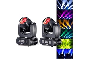 DJXFLI 120W LED Moving Head Dj Light Roto Prism Beam Stage Lights 2 Pack, 8 GOBOs 8 Colors DMX 512 12CH Sound for Disco Party Stage Lighting