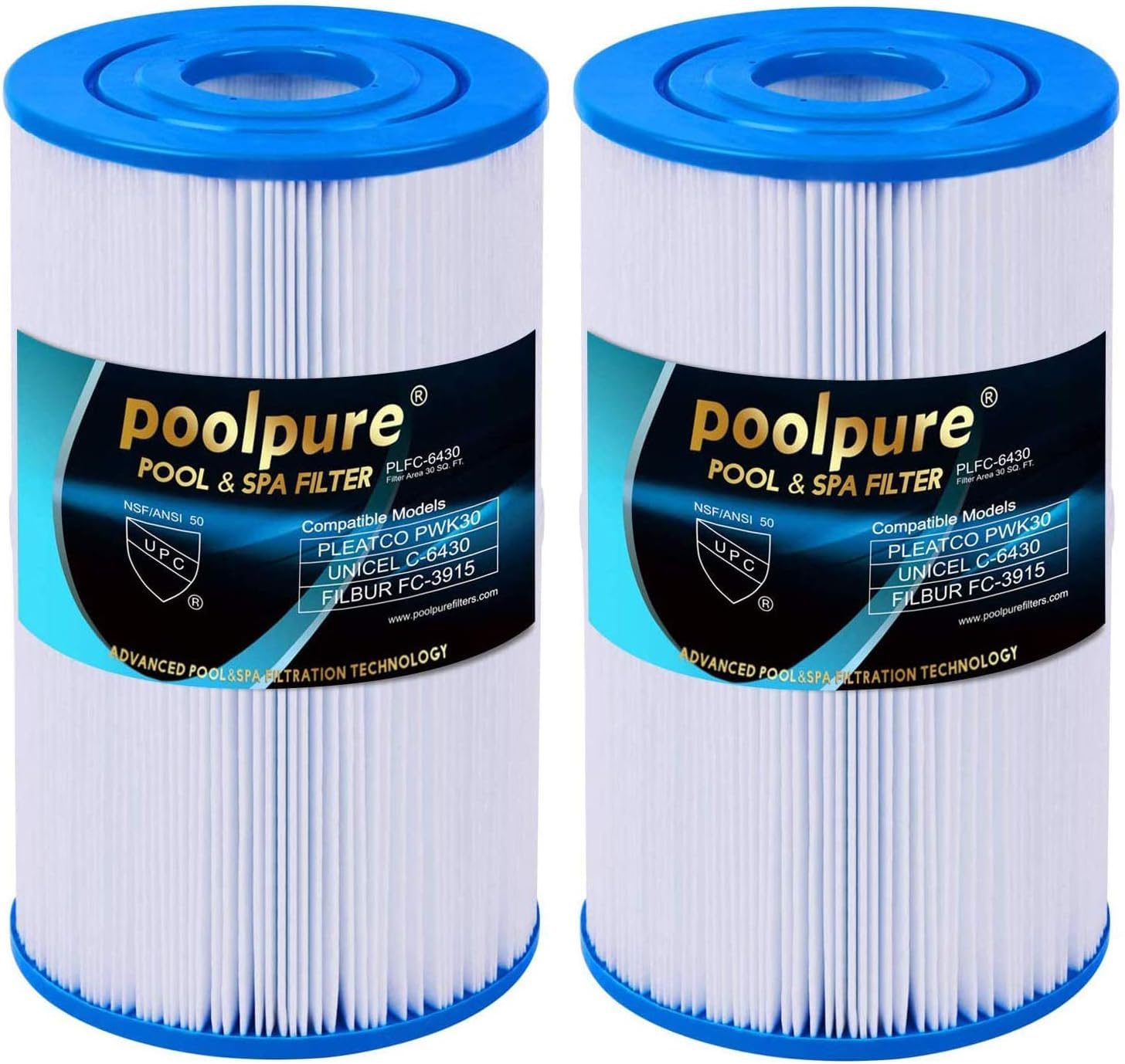 POOLPURE 2 x Hot Spring Filter Compatible for Unicel C-6430, Pleatco PWK30, Darlly 60301, Filter4Spas SC712, Magnum HS30 Replacement Cartridge Hotsprings SPA Filter Hot tub filter (invoice available)