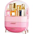 MASSY Egg Shape(Oval) Makeup Storage Box, Countertop Portable Vanity Cosmetics Organizer Preppy