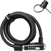Kryptonite KryptoFlex Bike Lock Cable, 2FT/6FT/10FT Long 12mm Thick Heavy Duty Braided Steel Cable Anti-Theft Security Lock for Outdoor Equipment, Combination/Key Bike Lock