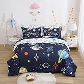 Yasida 7 Piece Planets Comforter Set for Boys and Girls, Comforters Full Size Bed in a Bag, Microfiber Kids Bedding for All Season (1 Comforter, 1 Flat Sheet, 1 Fitted Sheet, 4 Pillowcases)