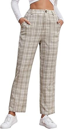 high waisted tartan pants