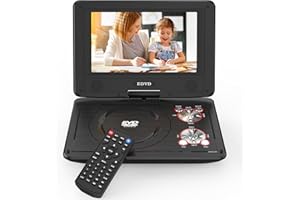 QGYDQH 11.5" Portable DVD Player for Kids and Car with 9.5" Swivel Screen, 4-6 Hours Working Time, Car DVD Player with Dual Speakers, Remote Control, Support Sync TV, Region Free USB/SD/AV (Black)