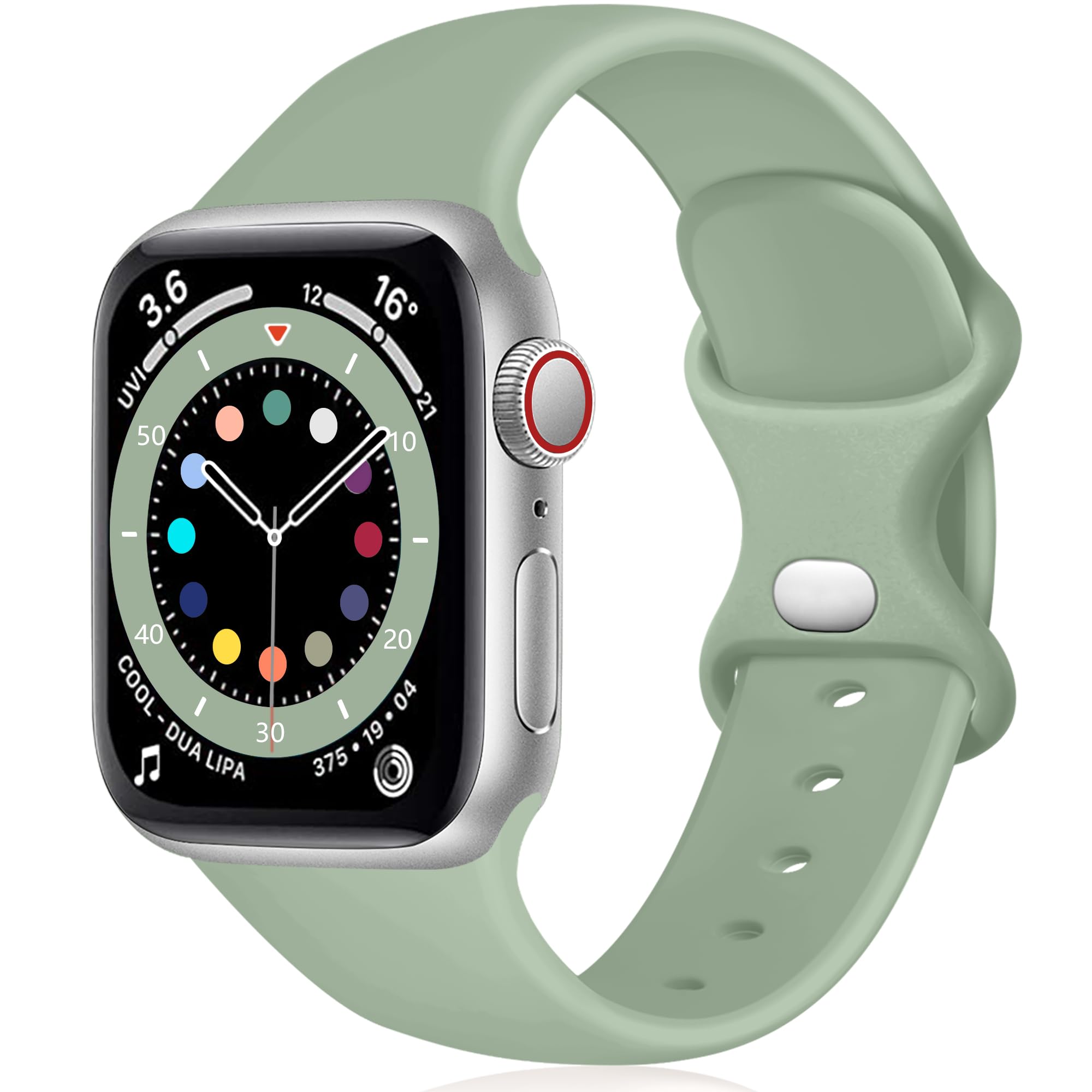 Epova Silicone Strap Compatible with Apple Watch Strap 40mm 38mm 41mm, Replacement Straps for iWatch SE Series 11 10 9 8 7 6 5 4 3 2 1, MintGreen, Large — image 1