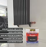 Rustins Quick Dry Radiator Enamel Gloss Black 250ml - Heat Resistant Finish view 3