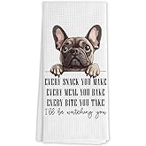 DNEULYR French Bulldog Kitchen Towels, French Bulldog Gifts for Women, Frenchie Mom Gifts, Decor Dish Towels for Kitchen, 16x24 Inch