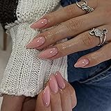 Dusty Pink Press on Nails Almond Shaped 48Pcs