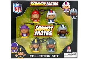 TEENYMATES Party Animal Squeezymates NFL 2023 Collector Box Set, 6 Figures, 2 1/2 Inch Tall, Team Colors